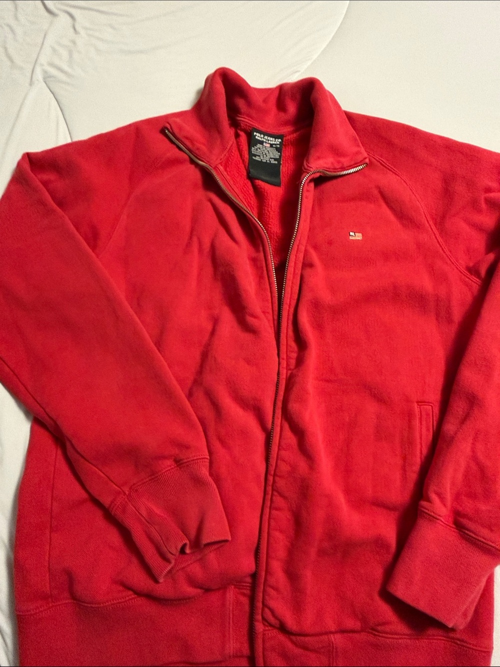 Vintage Ralph Lauren Red Full-Zip Men's Fleece Jacket
